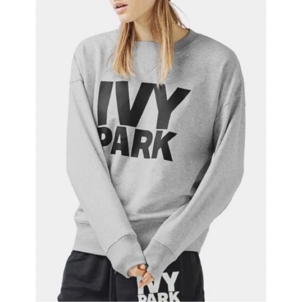 NEW IVY PARK Grey Oversized Logo Crewneck Sweatshirt